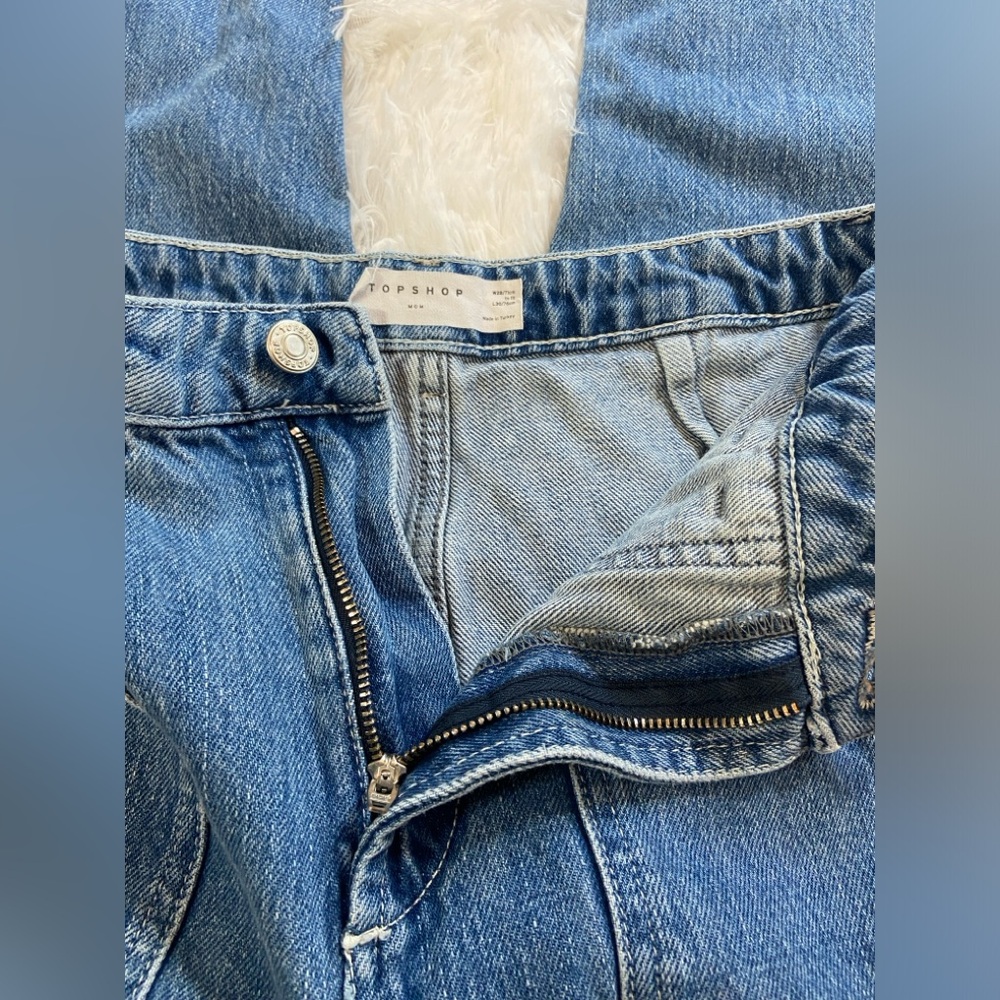 Topshop Mom Jeans Zipper Pockets Utility Style Size 28 - Picture 15 of 15